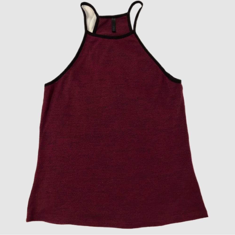 Burgundy High Neck Strappy Tank